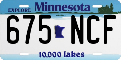 MN license plate 675NCF