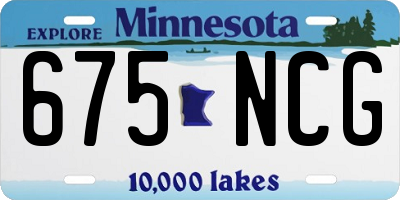 MN license plate 675NCG