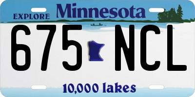 MN license plate 675NCL