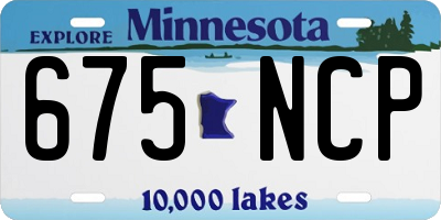 MN license plate 675NCP