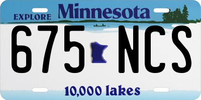 MN license plate 675NCS