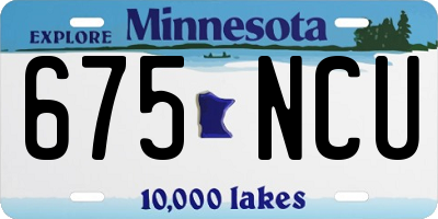 MN license plate 675NCU