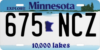 MN license plate 675NCZ