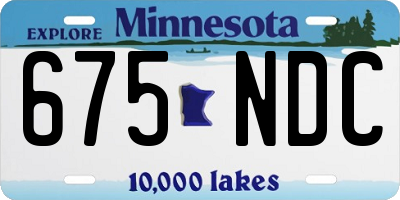 MN license plate 675NDC