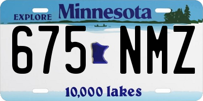 MN license plate 675NMZ