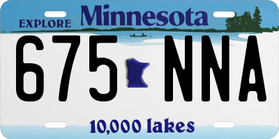 MN license plate 675NNA