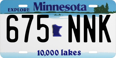 MN license plate 675NNK
