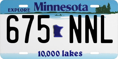 MN license plate 675NNL