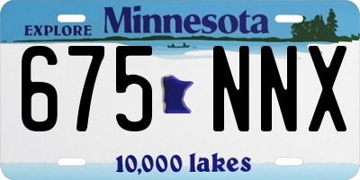 MN license plate 675NNX