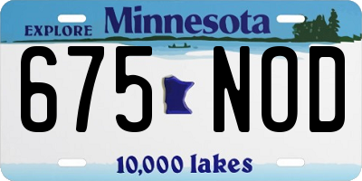 MN license plate 675NOD