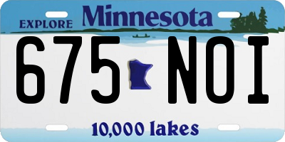 MN license plate 675NOI