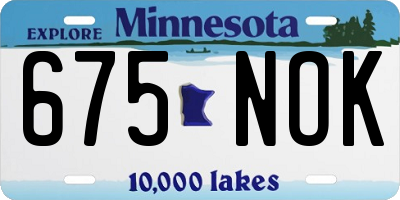 MN license plate 675NOK