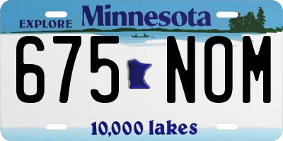 MN license plate 675NOM