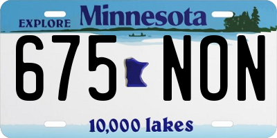 MN license plate 675NON