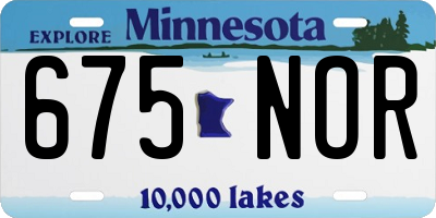 MN license plate 675NOR