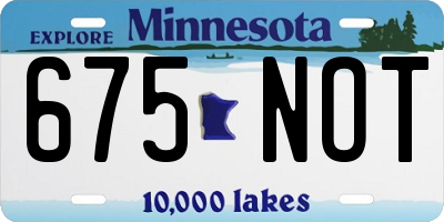 MN license plate 675NOT