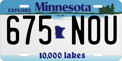 MN license plate 675NOU