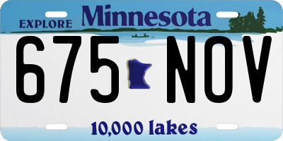 MN license plate 675NOV