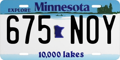MN license plate 675NOY