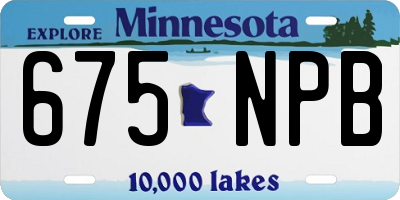 MN license plate 675NPB