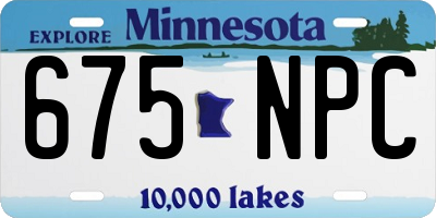 MN license plate 675NPC