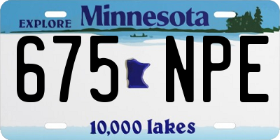 MN license plate 675NPE