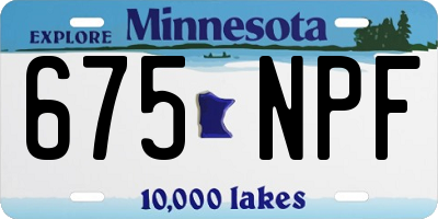 MN license plate 675NPF