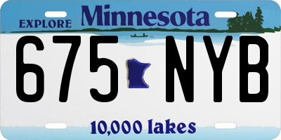 MN license plate 675NYB