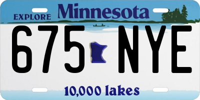 MN license plate 675NYE