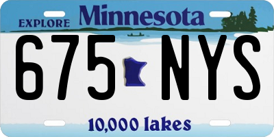 MN license plate 675NYS
