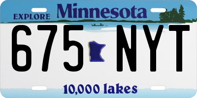 MN license plate 675NYT