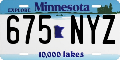 MN license plate 675NYZ