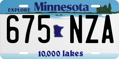 MN license plate 675NZA