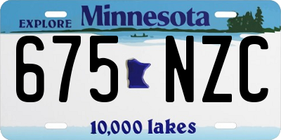 MN license plate 675NZC
