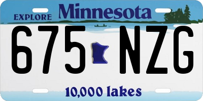 MN license plate 675NZG
