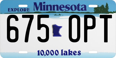 MN license plate 675OPT