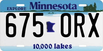 MN license plate 675ORX