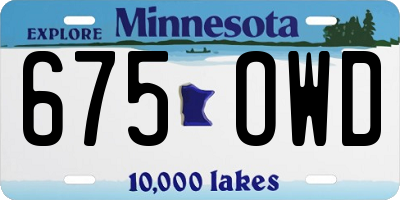 MN license plate 675OWD