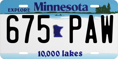 MN license plate 675PAW