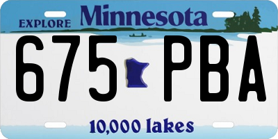 MN license plate 675PBA