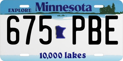 MN license plate 675PBE