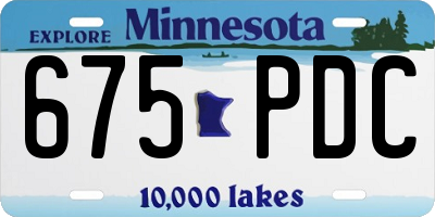 MN license plate 675PDC