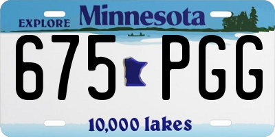 MN license plate 675PGG