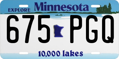 MN license plate 675PGQ