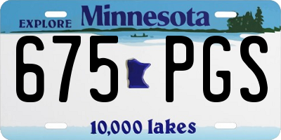 MN license plate 675PGS