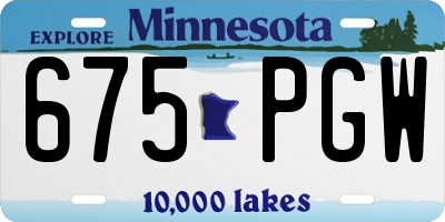 MN license plate 675PGW