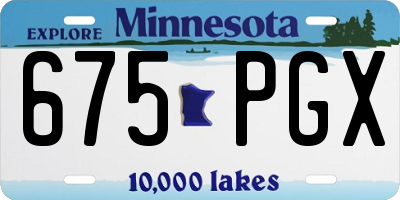 MN license plate 675PGX