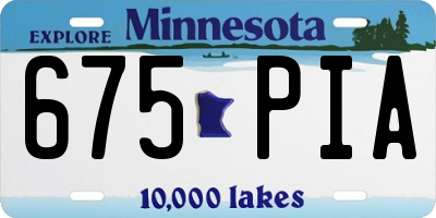 MN license plate 675PIA
