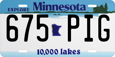 MN license plate 675PIG