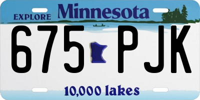 MN license plate 675PJK